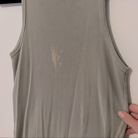AMO Rib Tank Dress, Large, Sage Green - Picture 6 of 6